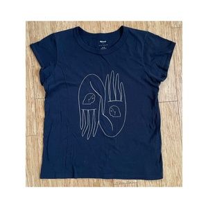 Madewell x Kit Agar Oversized Muscle Tee Hands Black Size Medium